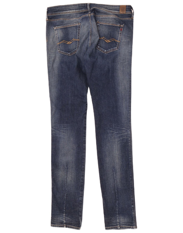 Replay Jeans Slim Feminino W33 L34 Azul Algodão