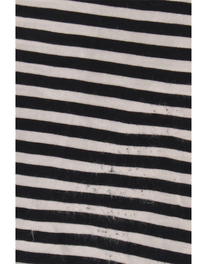 Blusa feminina manga 3/4 BENETTON Reino Unido 10 pequena azul marinho náutico