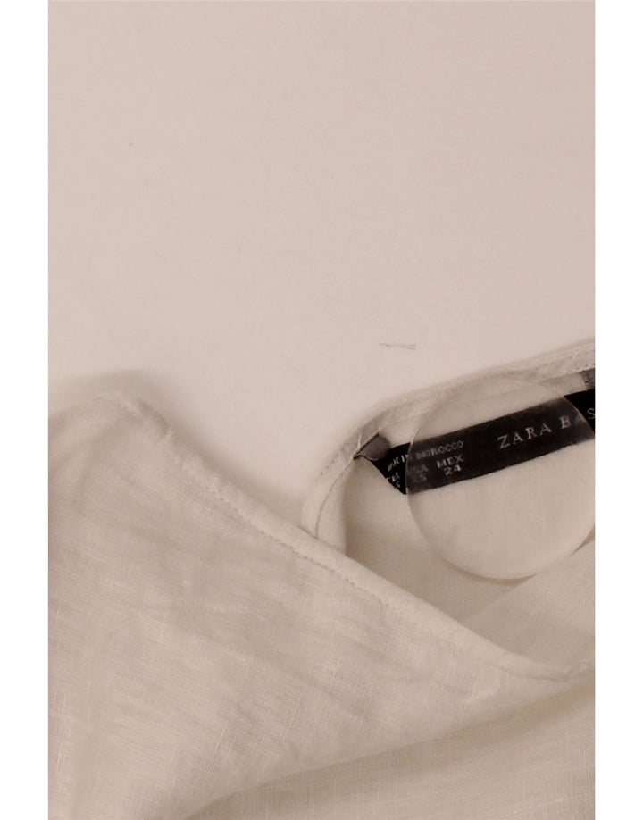 ZARA Womens Oversized Blouse Top UK 6 XS White Vintage Zara and Second-Hand Zara from Messina Hembry 