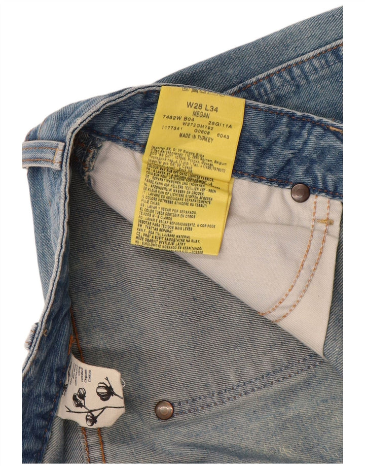 Jeans feminino Wrangler Megan Distressed Bootcut W28 L34 azul algodão