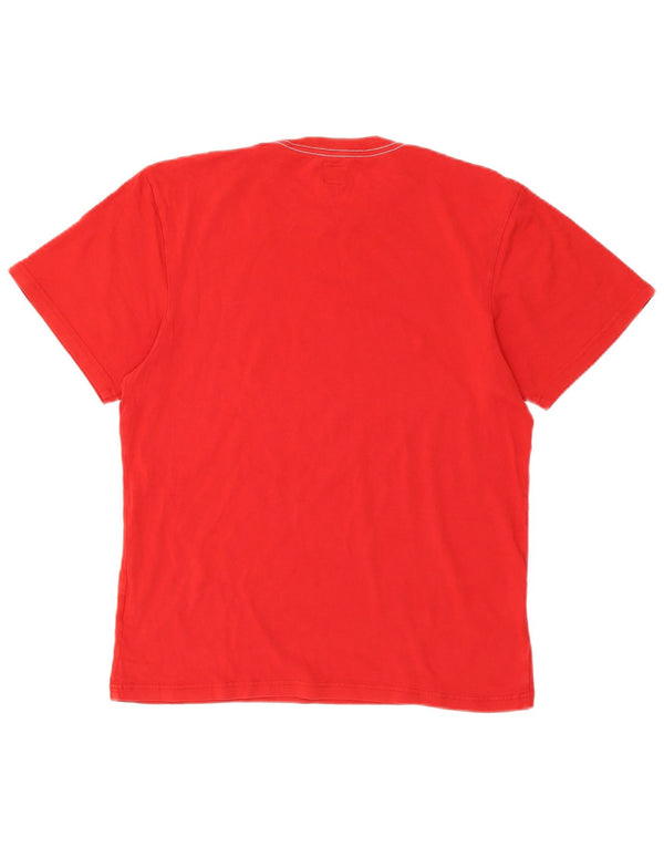 Adidas Mens Graphic T-Shirt Top Médio Algodão Vermelho