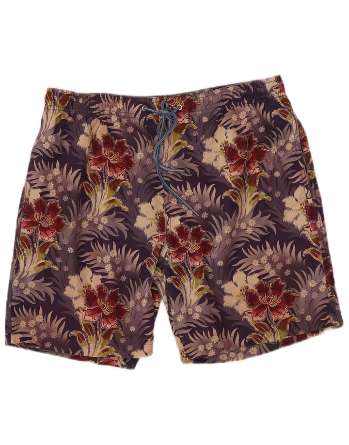 Paul Smith Shorts de natação masculino médio poliéster floral multicolorido
