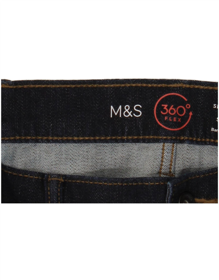 Marks & Spencer Mens Slim Jeans W38 L29 Azul Marinho Algodão