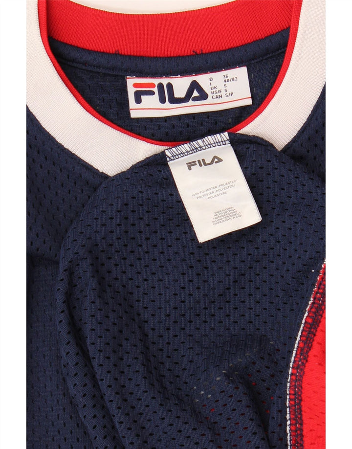 Camiseta masculina gráfica FILA Top pequeno azul marinho