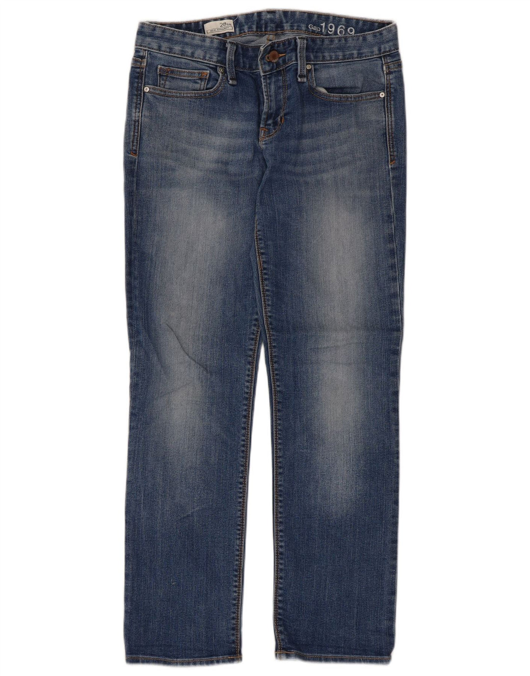 Jeans retos femininos Gap W28 L27 algodão azul