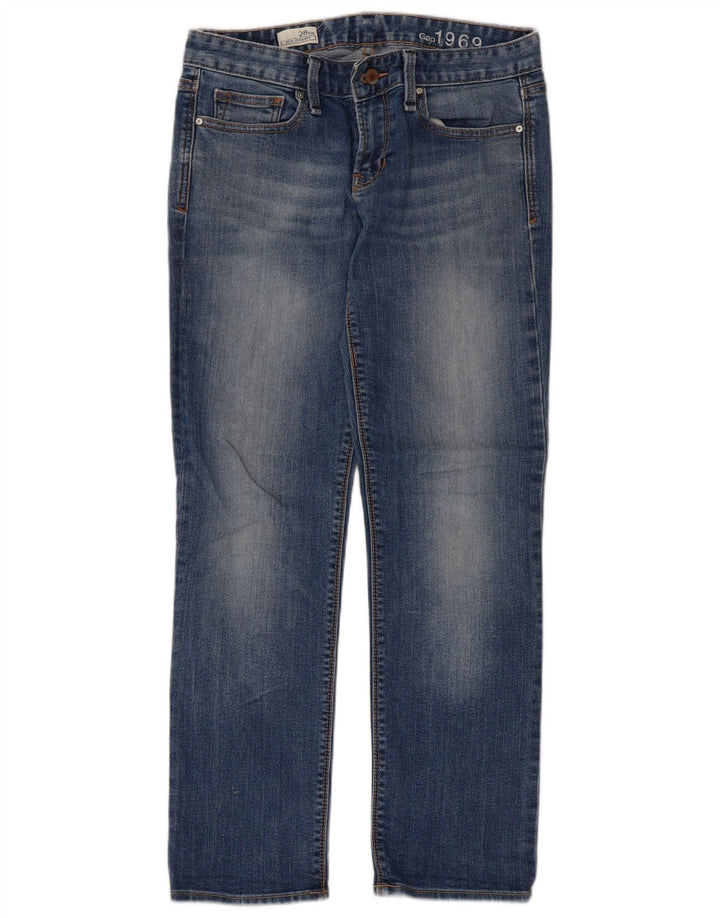 Jeans retos femininos Gap W28 L27 algodão azul