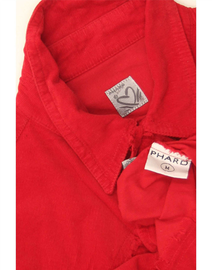 Camisa feminina de veludo Phard UK 12 algodão vermelho médio