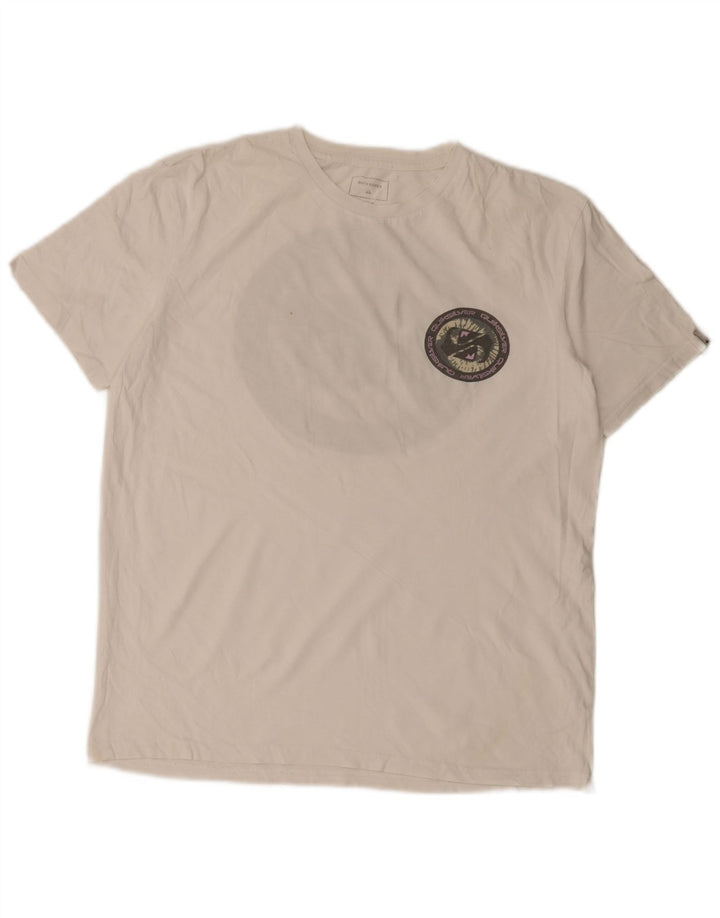 Camiseta masculina Quiksilver Regular Fit Graphic Top Médio Branco