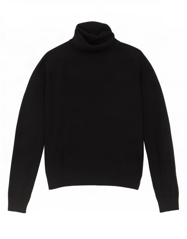 Suéter feminino Zara com gola redonda e gola redonda, 10 algodão preto pequeno