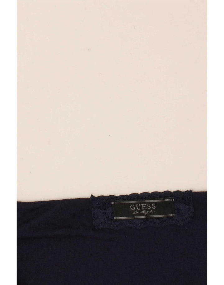 Blusa feminina sem mangas Guess Reino Unido 8 pequena azul marinho