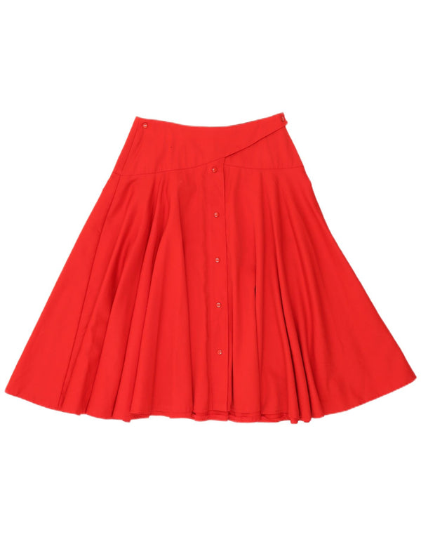 Saia feminina Incom A-Line EU 40 médio W28 lã virgem vermelha