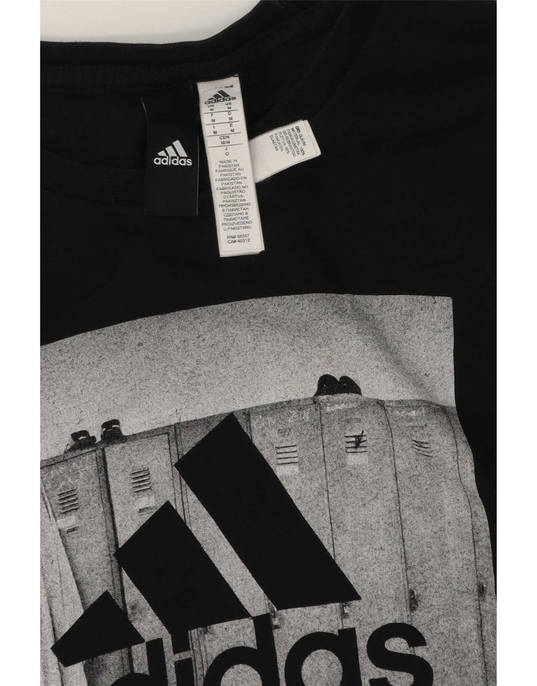 Adidas Mens Graphic T-Shirt Top Médio Algodão Preto