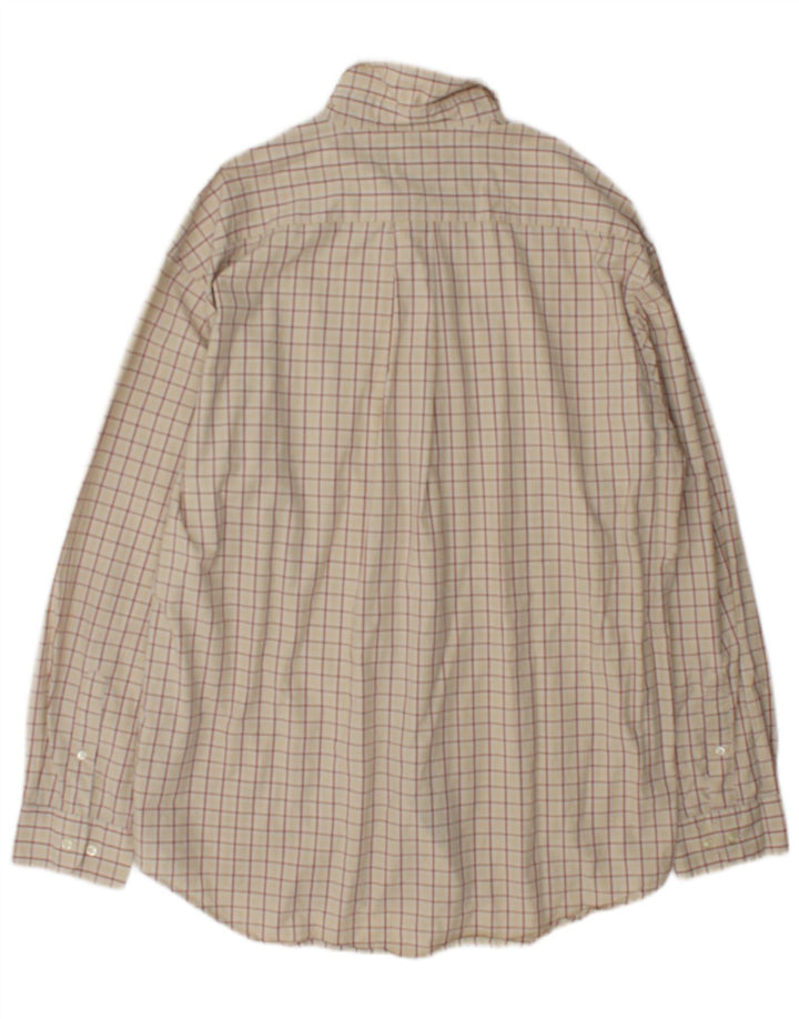 Camisa masculina Tommy Hilfiger grande xadrez bege
