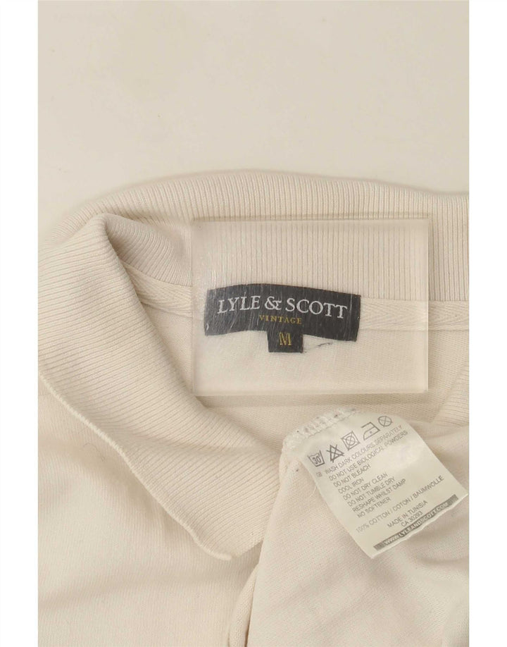 Camisa polo masculina regular de manga comprida Lyle & Scott, algodão branco médio