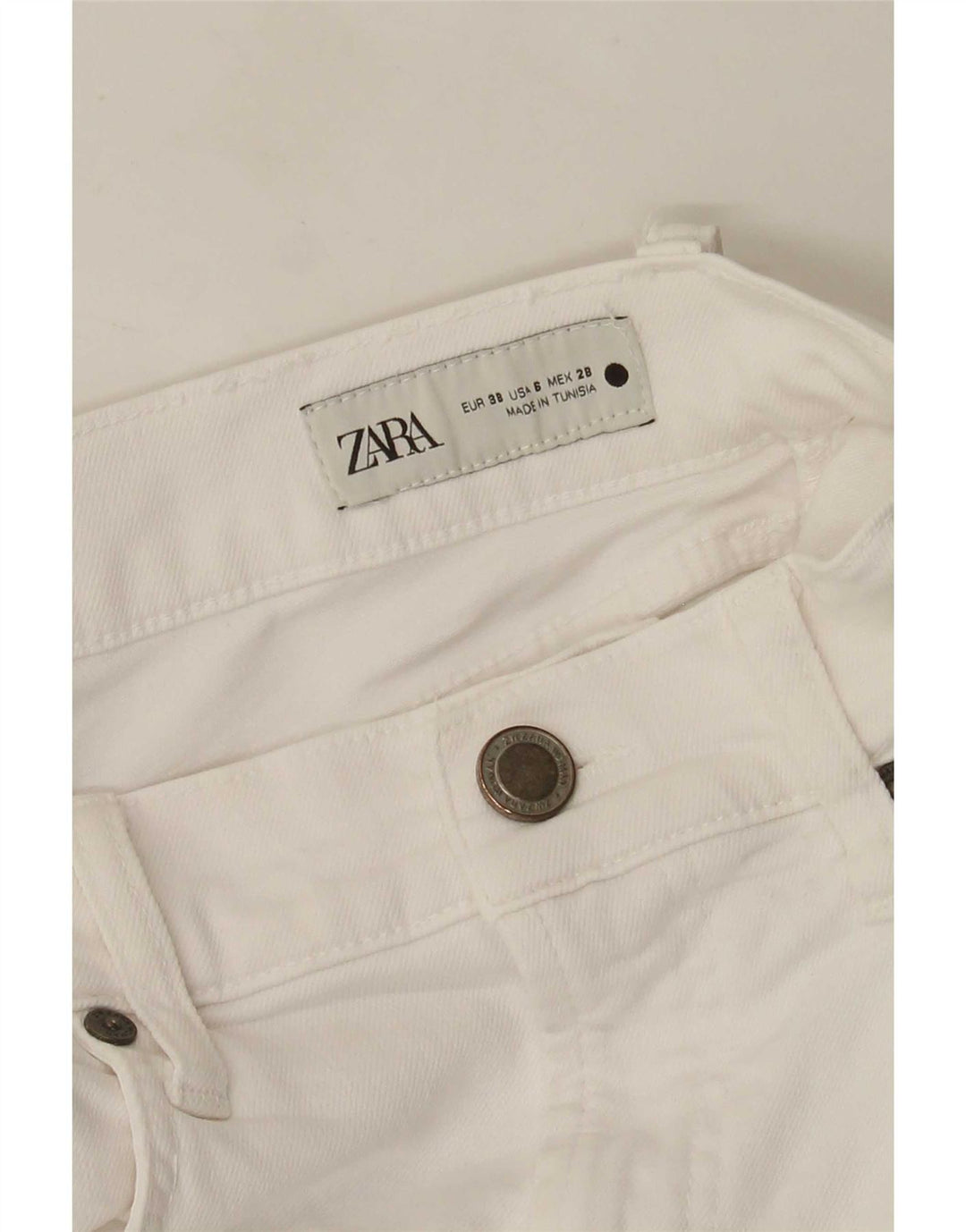 Calça jeans feminina Zara EU 38 pequena W28 L26 branca