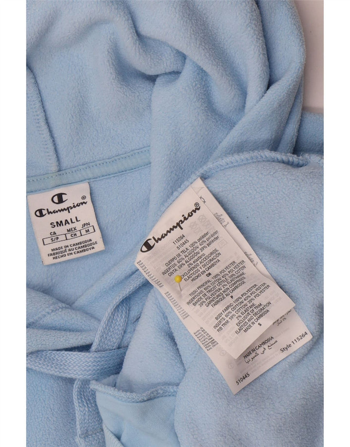 Jumper masculino com capuz gráfico de lã Champion pequeno azul poliéster