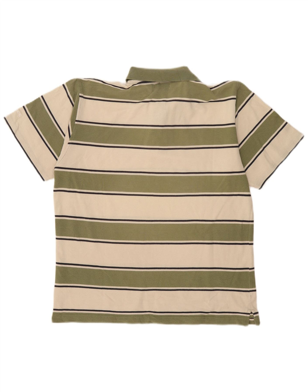 Camisa polo masculina Asics médio cáqui listrado algodão