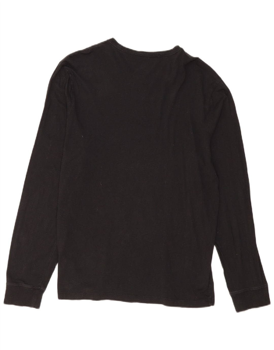 J. CREW Top feminino de manga comprida Reino Unido 16 grande algodão preto