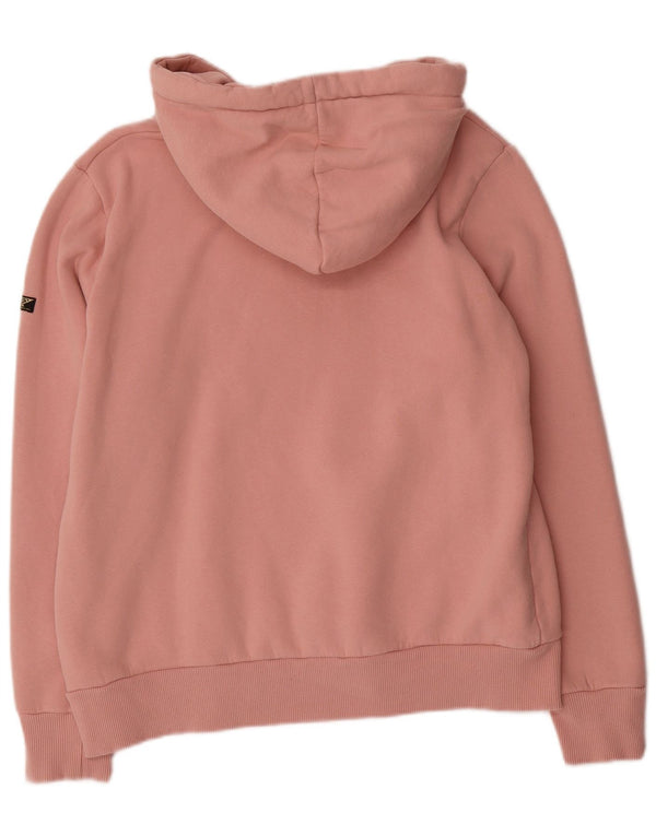 Suéter com capuz superdimensionado feminino Superdry Reino Unido 16 algodão rosa grande