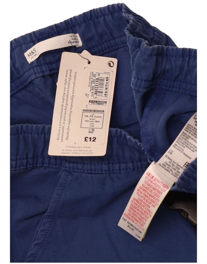Shorts cargo masculino MARKS & SPENCER 14-15 anos W28 algodão azul