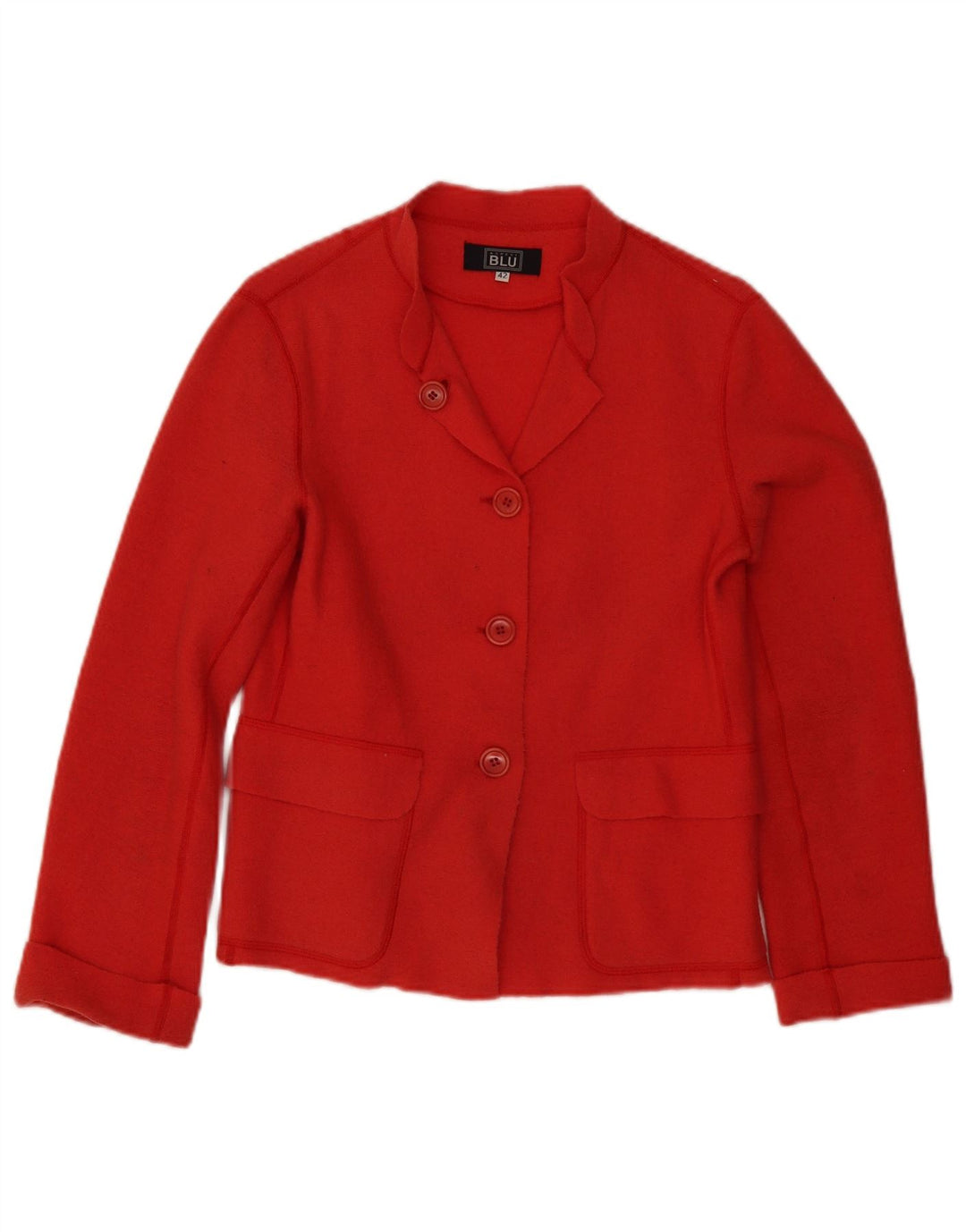 Jaqueta blazer feminina de 3 botões Alberto Aspesi IT 42 lã vermelha média