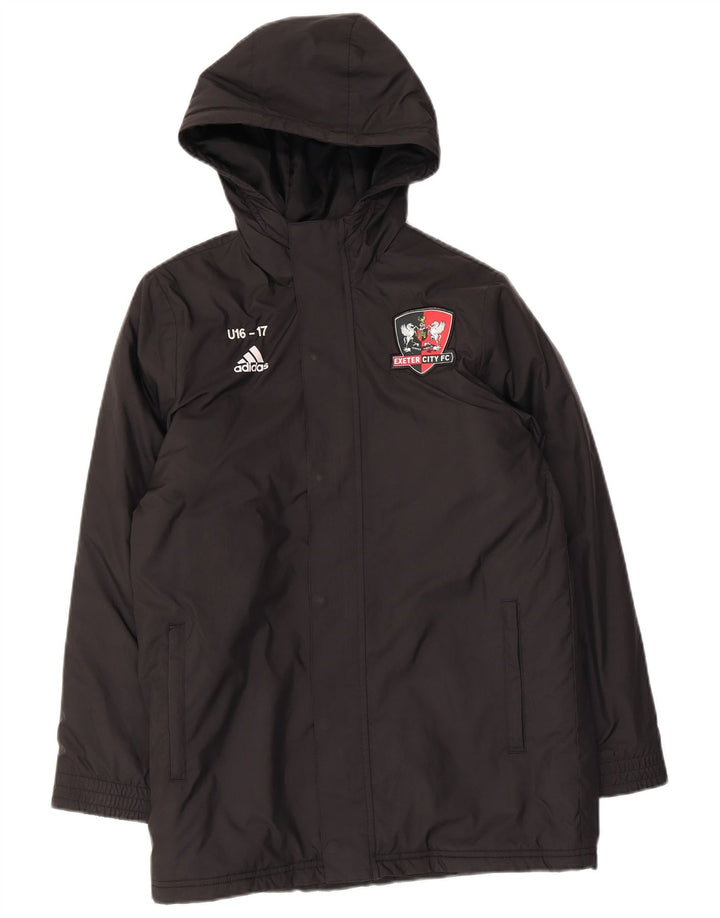 Casaco acolchoado com capuz Adidas Boys 11-12 anos preto poliéster