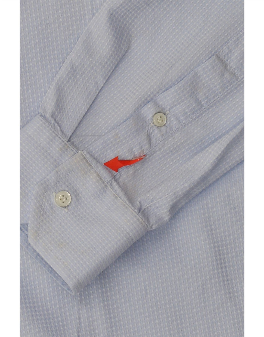 Camisa masculina Roccobarocco tamanho 41 16 grande algodão manchado azul