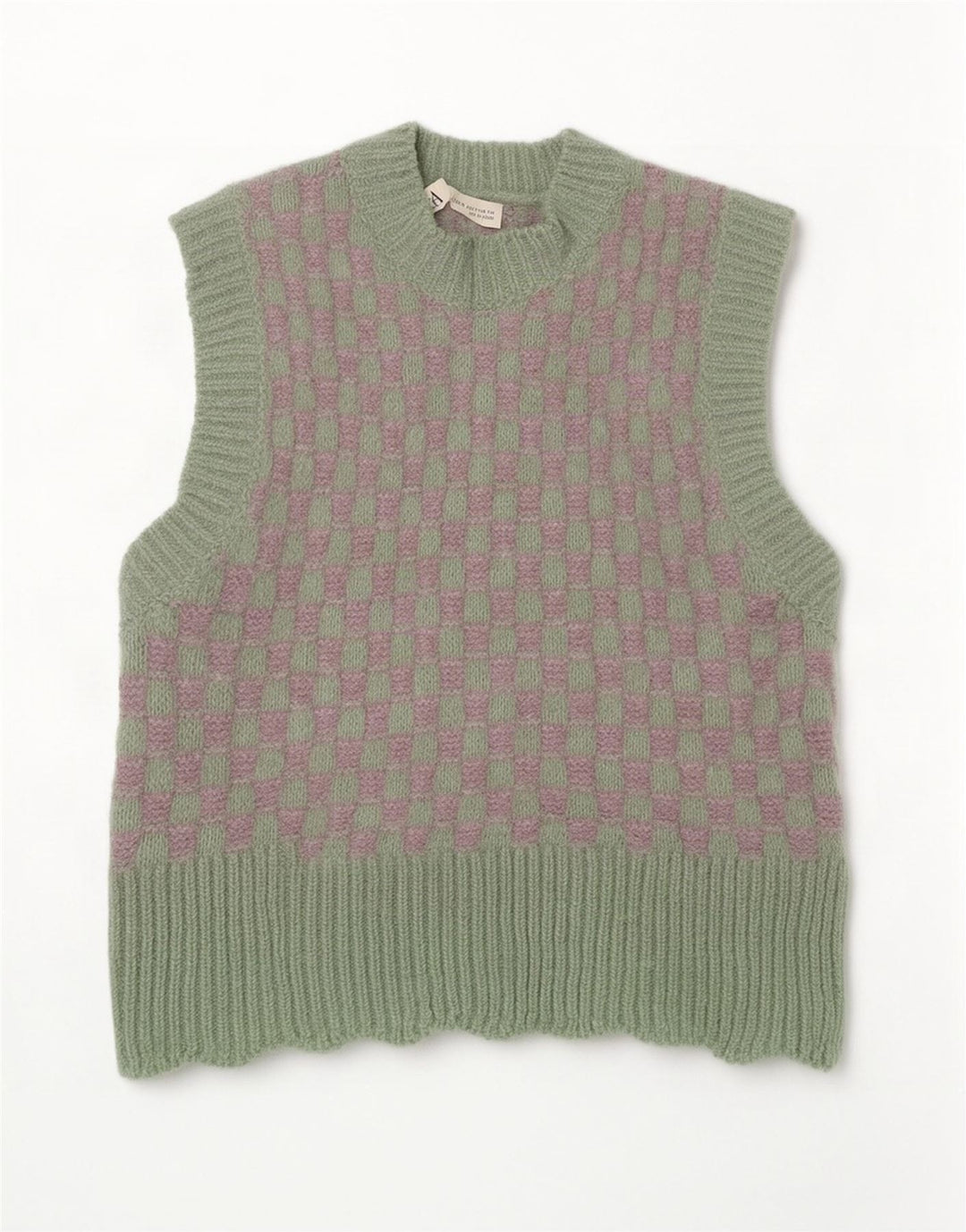 Regata feminina Zara com colete curto UK 10 pequena xadrez verde