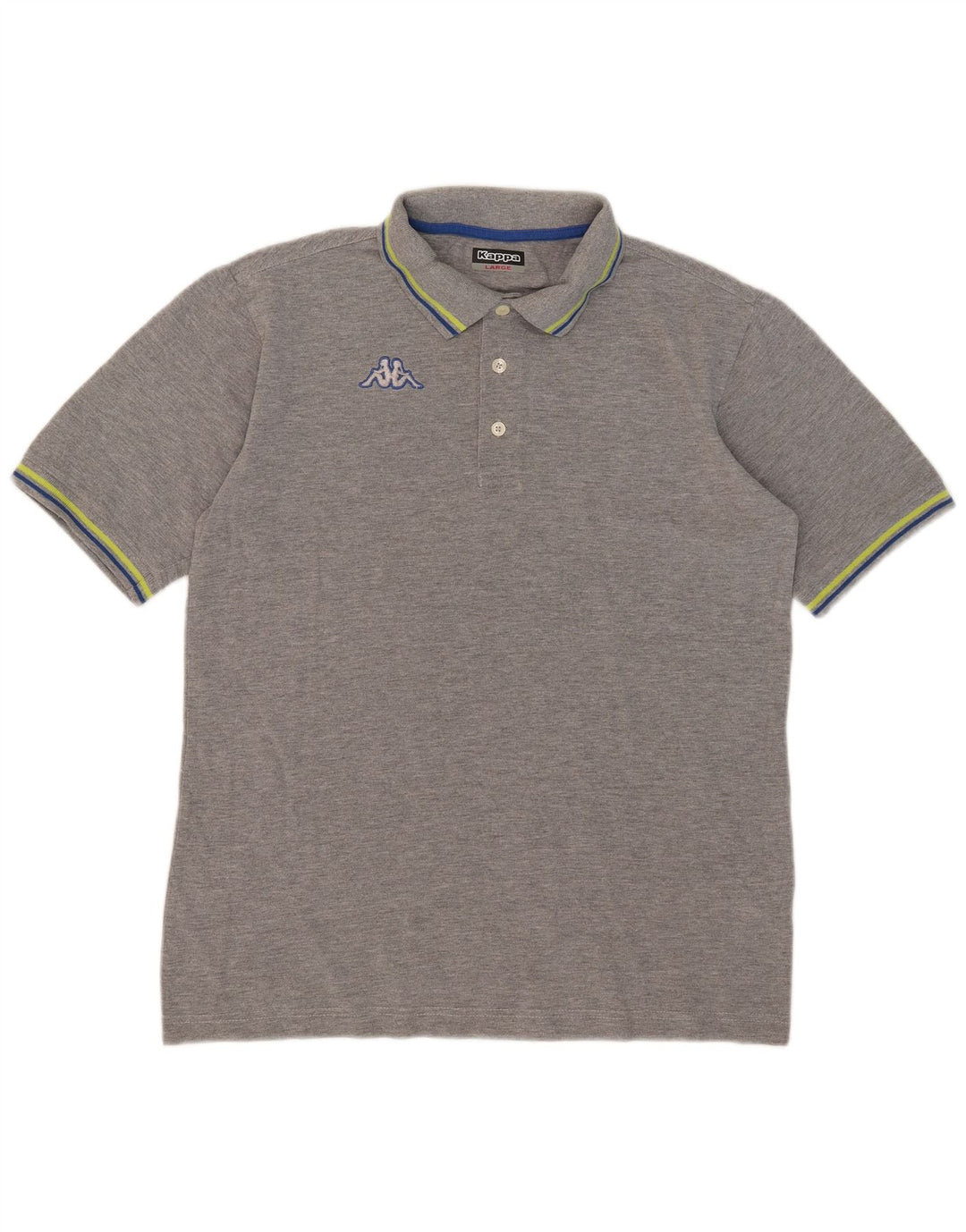 Camisa polo masculina Kappa grande algodão listrado cinza