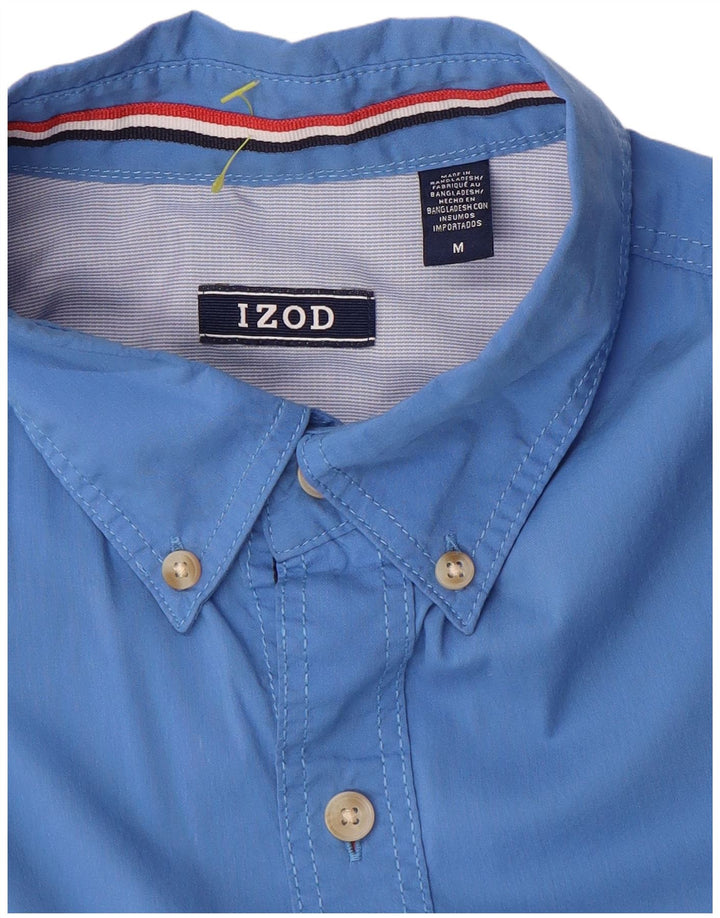 Camisa masculina de manga curta IZOD algodão azul médio
