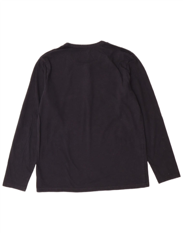 EDDIE BAUER Top masculino manga comprida pequeno algodão azul marinho