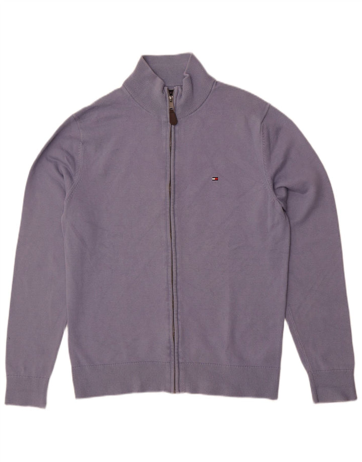 Suéter cardigã masculino Tommy Hilfiger grande algodão azul
