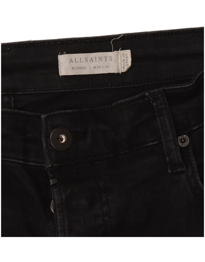 All Saints Masculino Ronnie Slim Jeans W36 L30 Algodão Preto