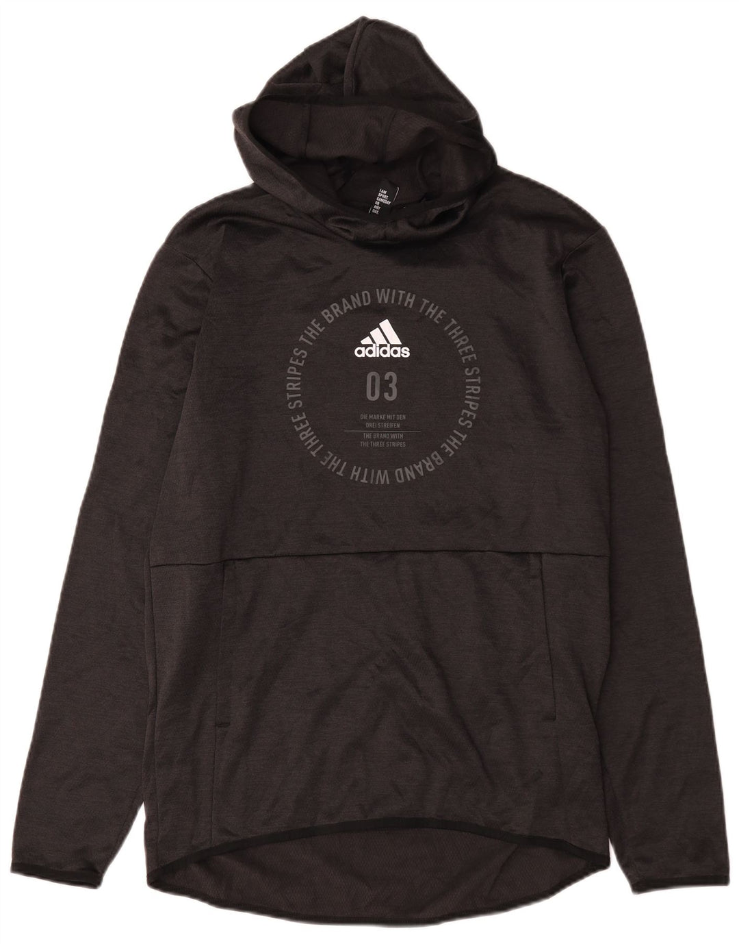 Adidas Mens Climawarm Graphic Hoodie Jumper Médio Preto Poliéster