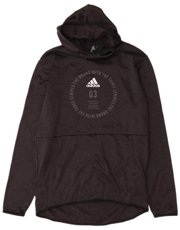 Adidas Mens Climawarm Graphic Hoodie Jumper Médio Preto Poliéster