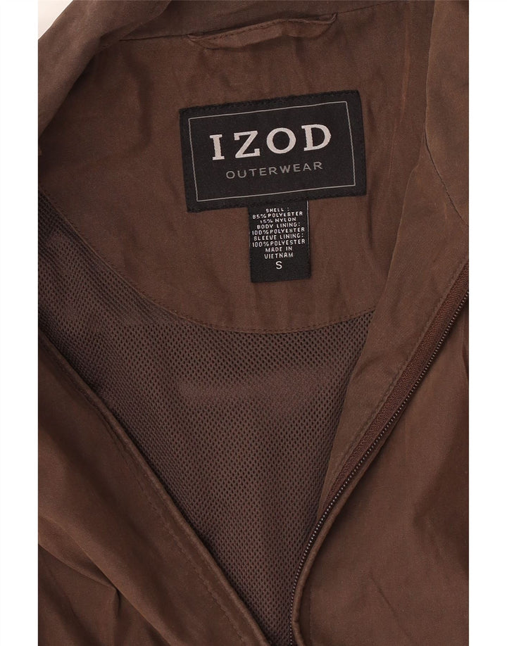 Jaqueta bomber masculina Izod UK 36 poliéster marrom pequeno