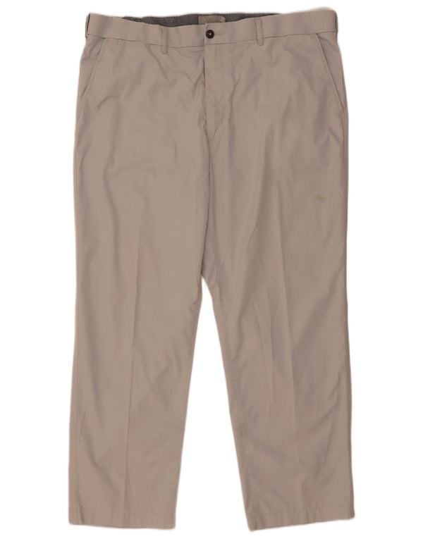 Calça chino reta masculina Marks & Spencer W40 L29 algodão cinza
