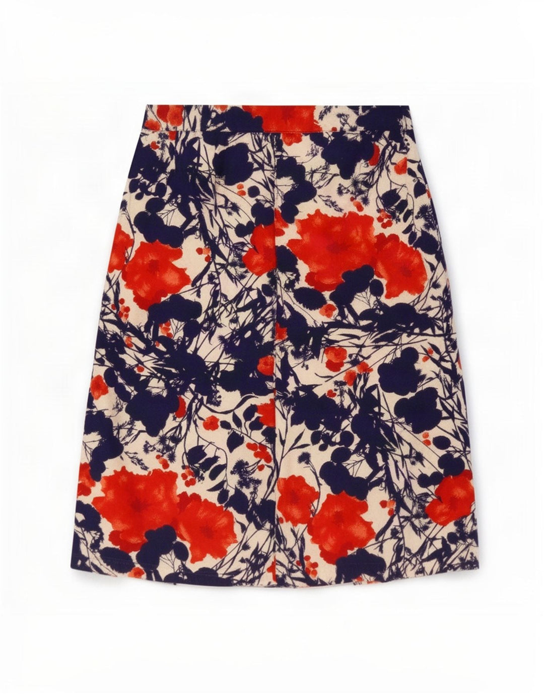 Saia plissada feminina vintage média W30 floral multicolorida
