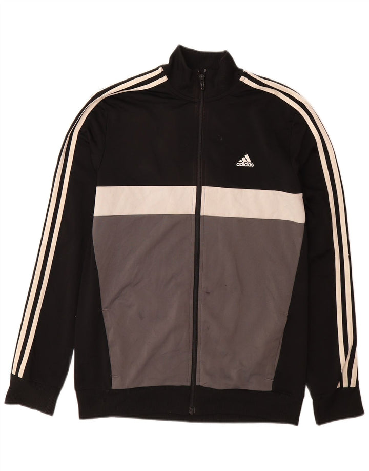 ADIDAS Meninos Aeroready Tracksuit Top Jacket 15-16 Anos Preto Colourblock