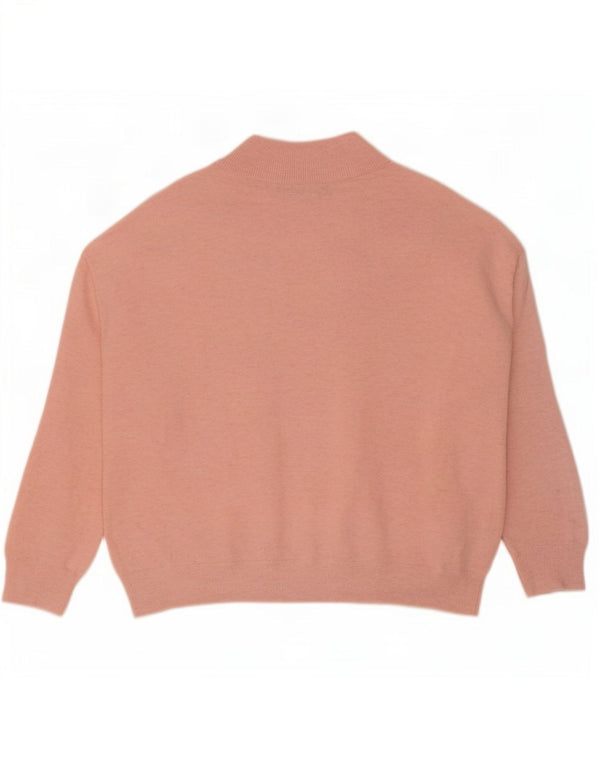 Suéter feminino Marks & Spencer grande com decote em V Reino Unido 10 pequeno rosa