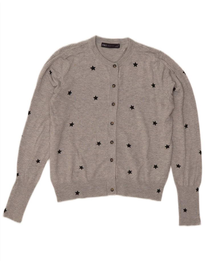 Suéter cardigã feminino Marks & Spencer Reino Unido 10 pequeno cinza