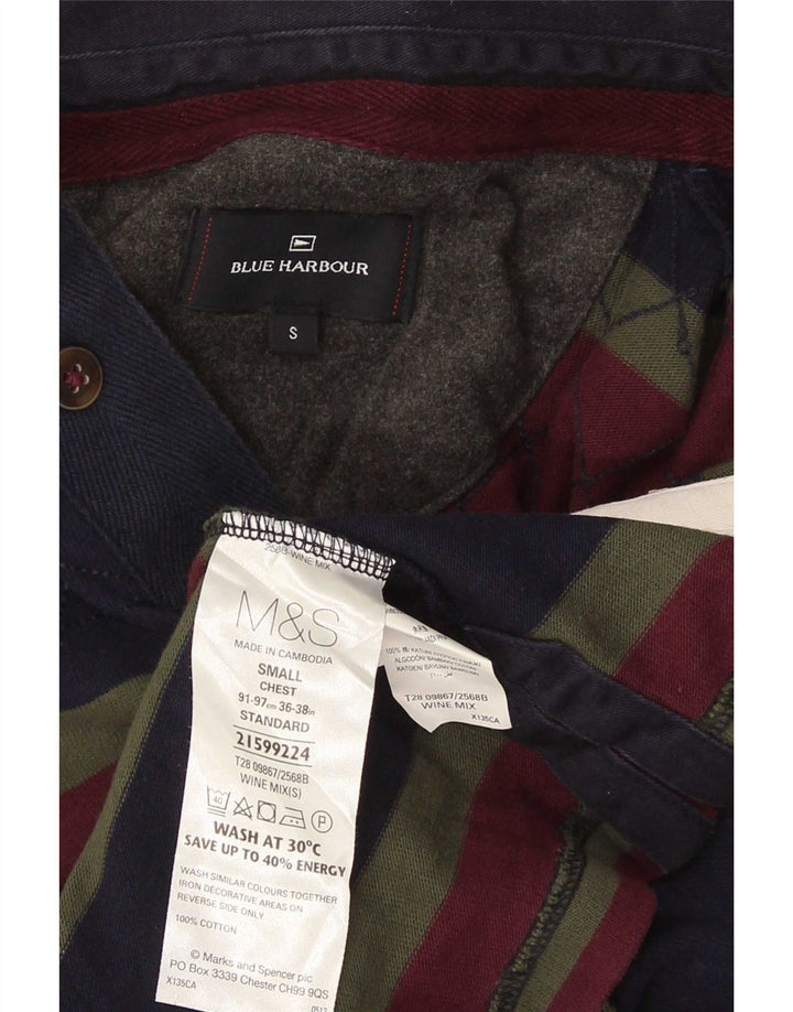 Camisa polo masculina de rugby Blue Harbor da Marks & Spencer pequena multicolorida