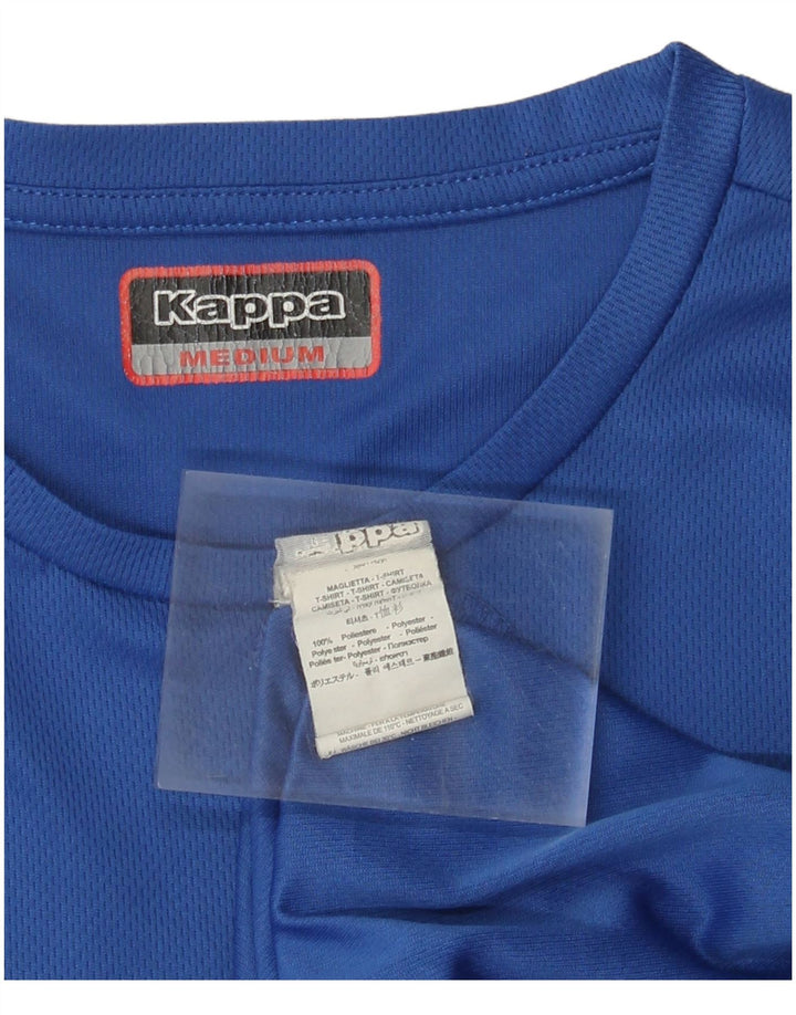 Camiseta masculina Kappa com estampa gráfica azul médio poliéster