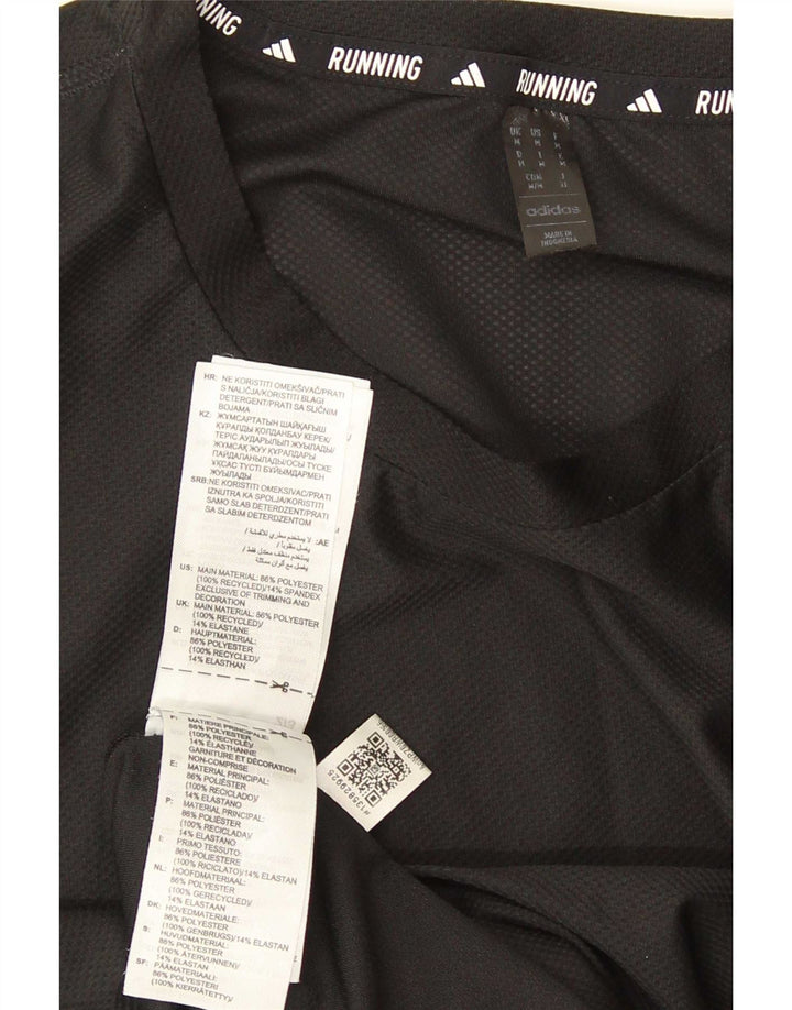 Adidas Mens Camiseta Top Médio Poliéster Preto