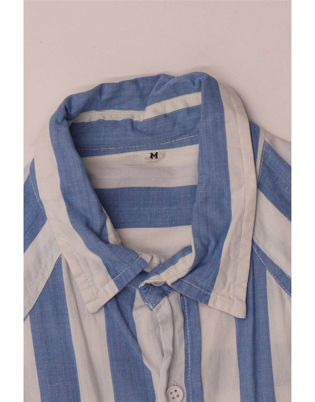 Camisa masculina vintage listrada azul média