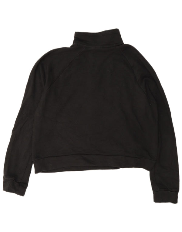 Suéter Puma Feminino Crop Graphic Zip Neck Suéter UK 14 Médio Preto