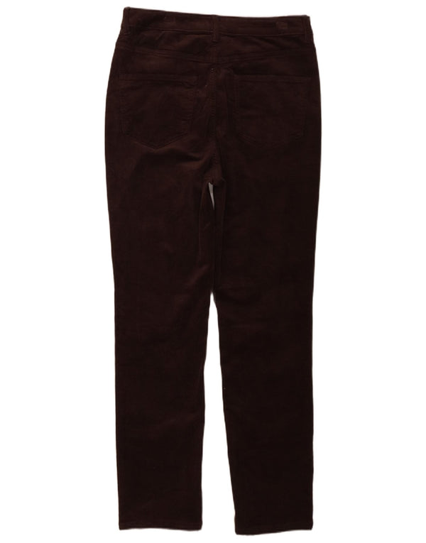 Calça feminina de veludo cotelê Marks & Spencer UK 10 pequena W30 L29 marrom