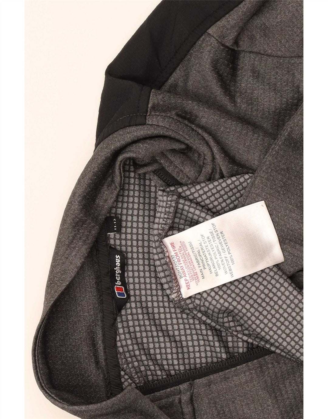 Berghaus Meninos pulôver com zíper e gola em moletom 11-12 anos cinza bloco colorido