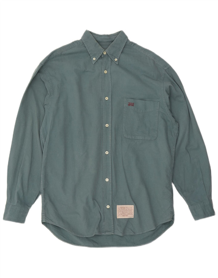 Camisa masculina THINK PINK tamanho 39 15 1/2 algodão verde médio