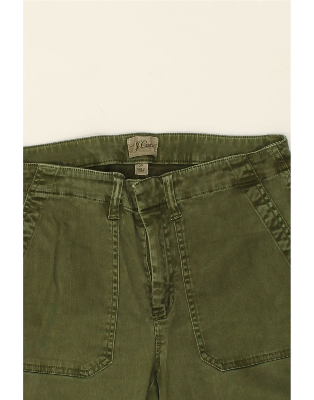 J. CREW Womens Slim Chino Trousers W29 L27 Green Cotton Vintage J. Crew and Second-Hand J. Crew from Messina Hembry 